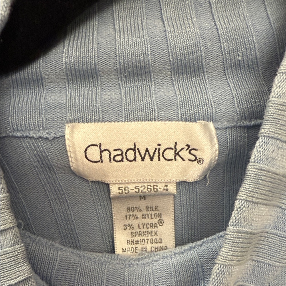 Chadwicks Sky Blue Ribbed Sweater - Picture 2 of 3